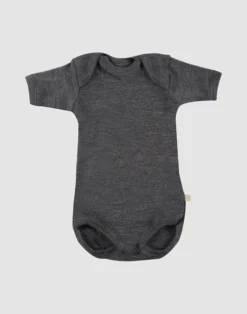 Baby body m/kort ærme - økologisk merinould
