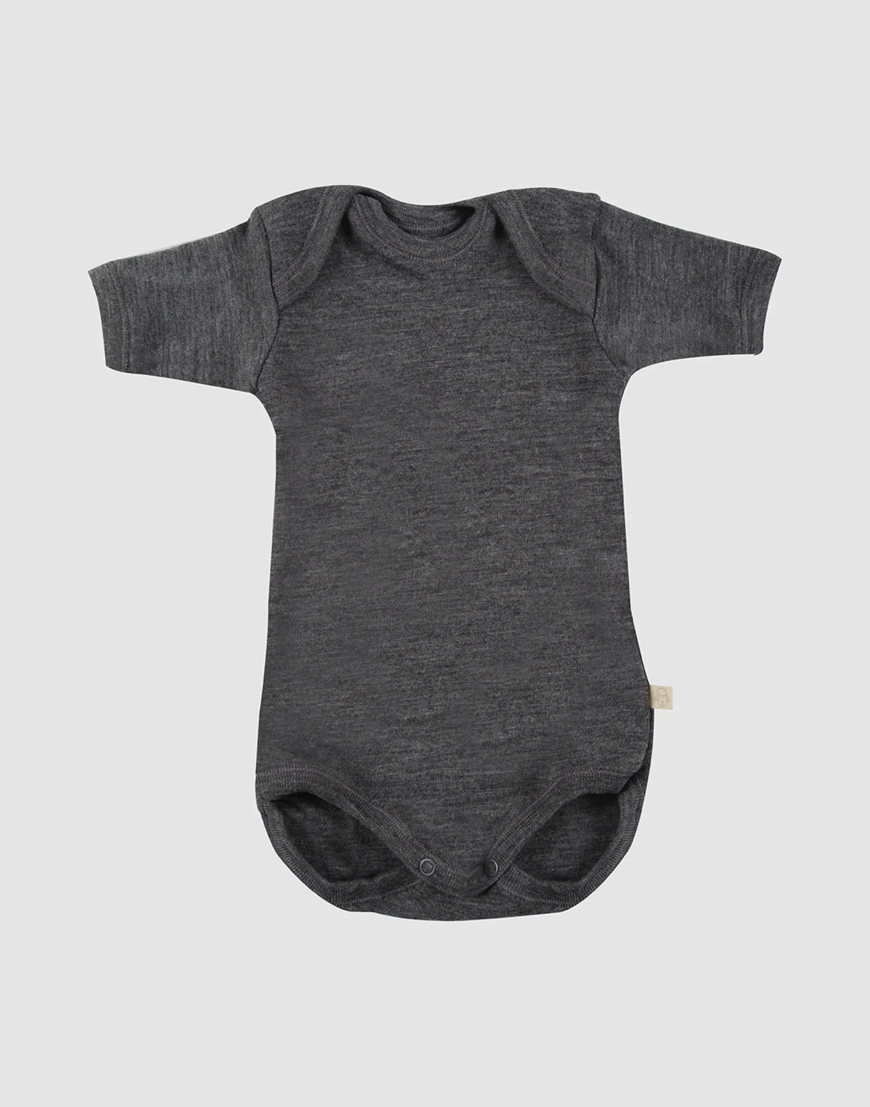 Baby body m/kort ærme - økologisk merinould