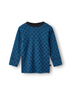 Bluse i merinould med nordisk mønster til baby