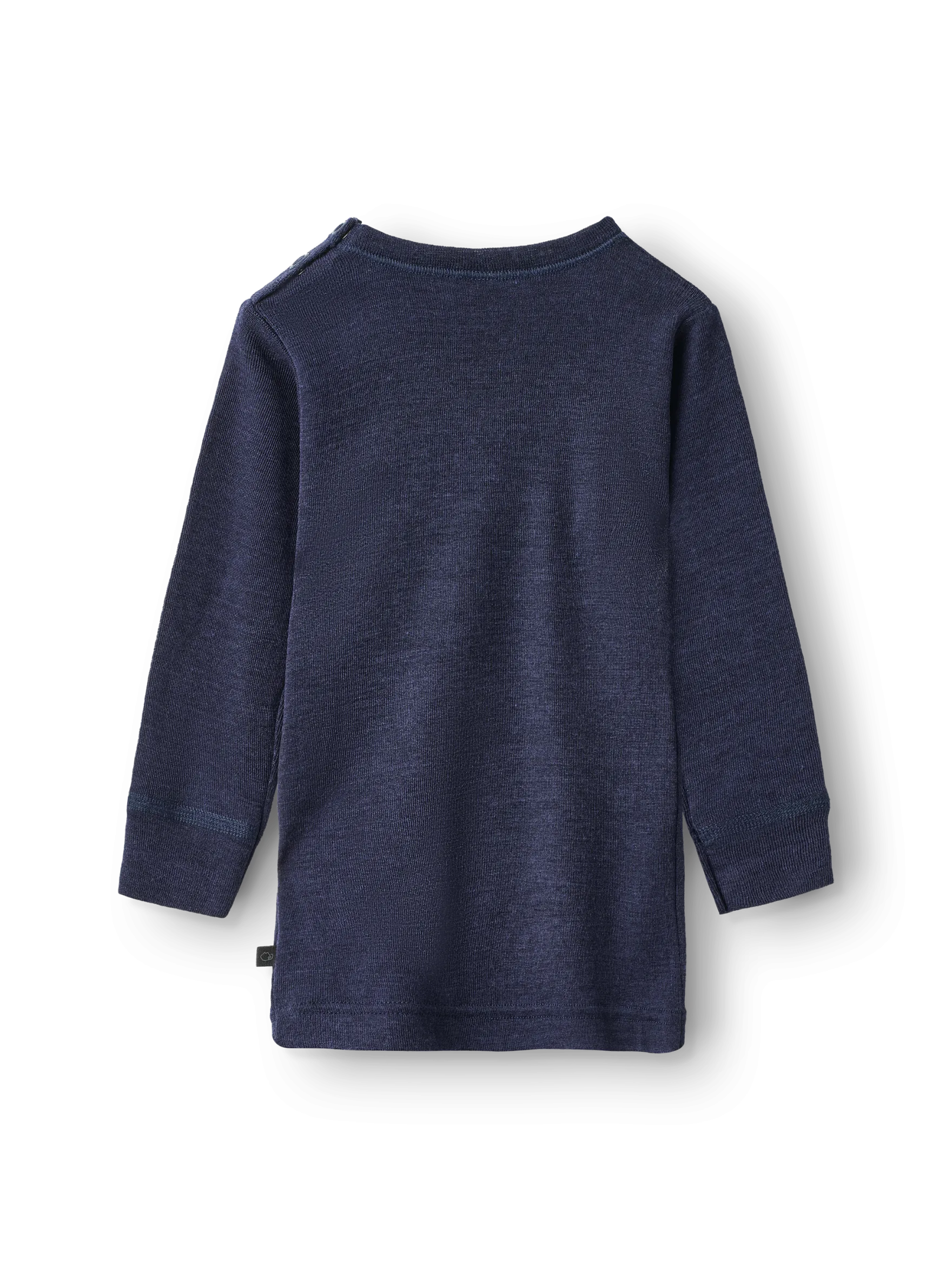 Bluse i merinould/silke til baby