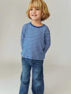 Bluse i merinould/silke til børn