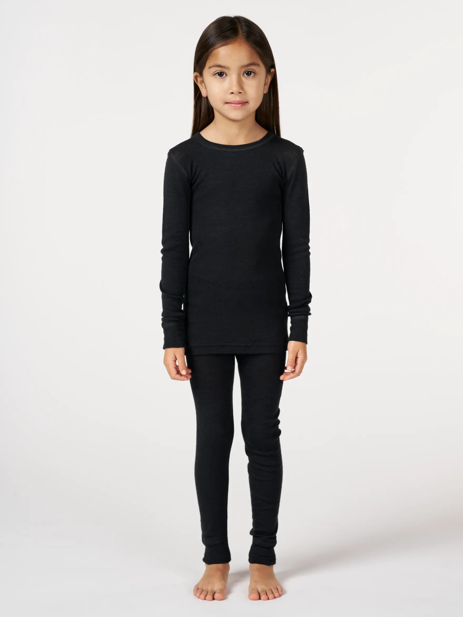 Bluse i merinould/silke til børn