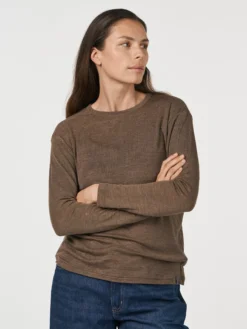 Bluse i merinould/silke til kvinder