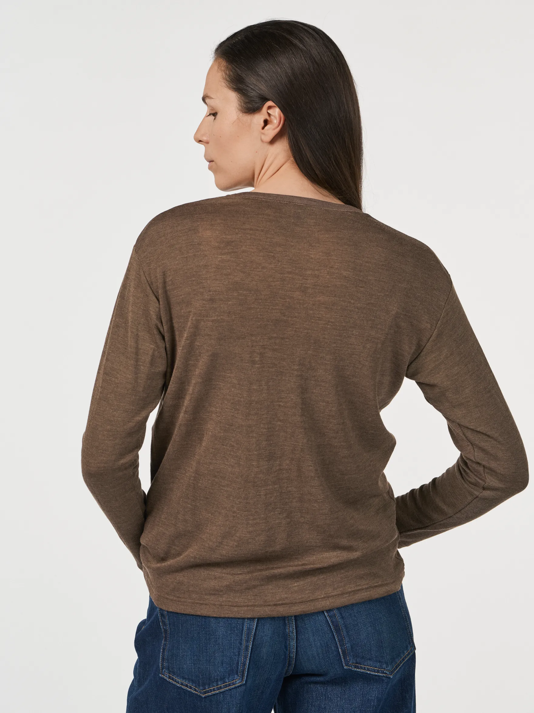 Bluse i merinould/silke til kvinder