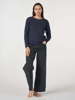 Bluse i merinould/silke til kvinder