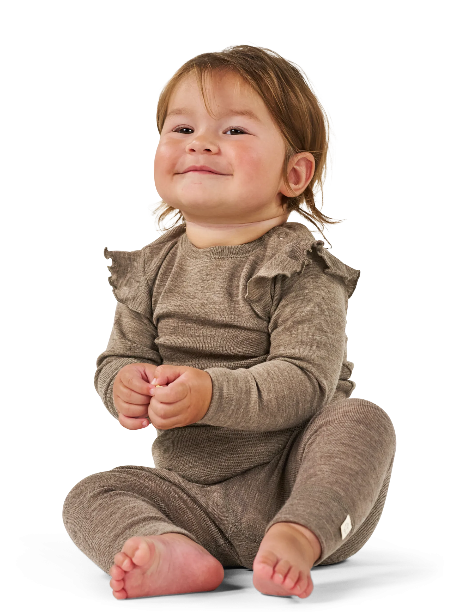 Bluse i merinould til baby