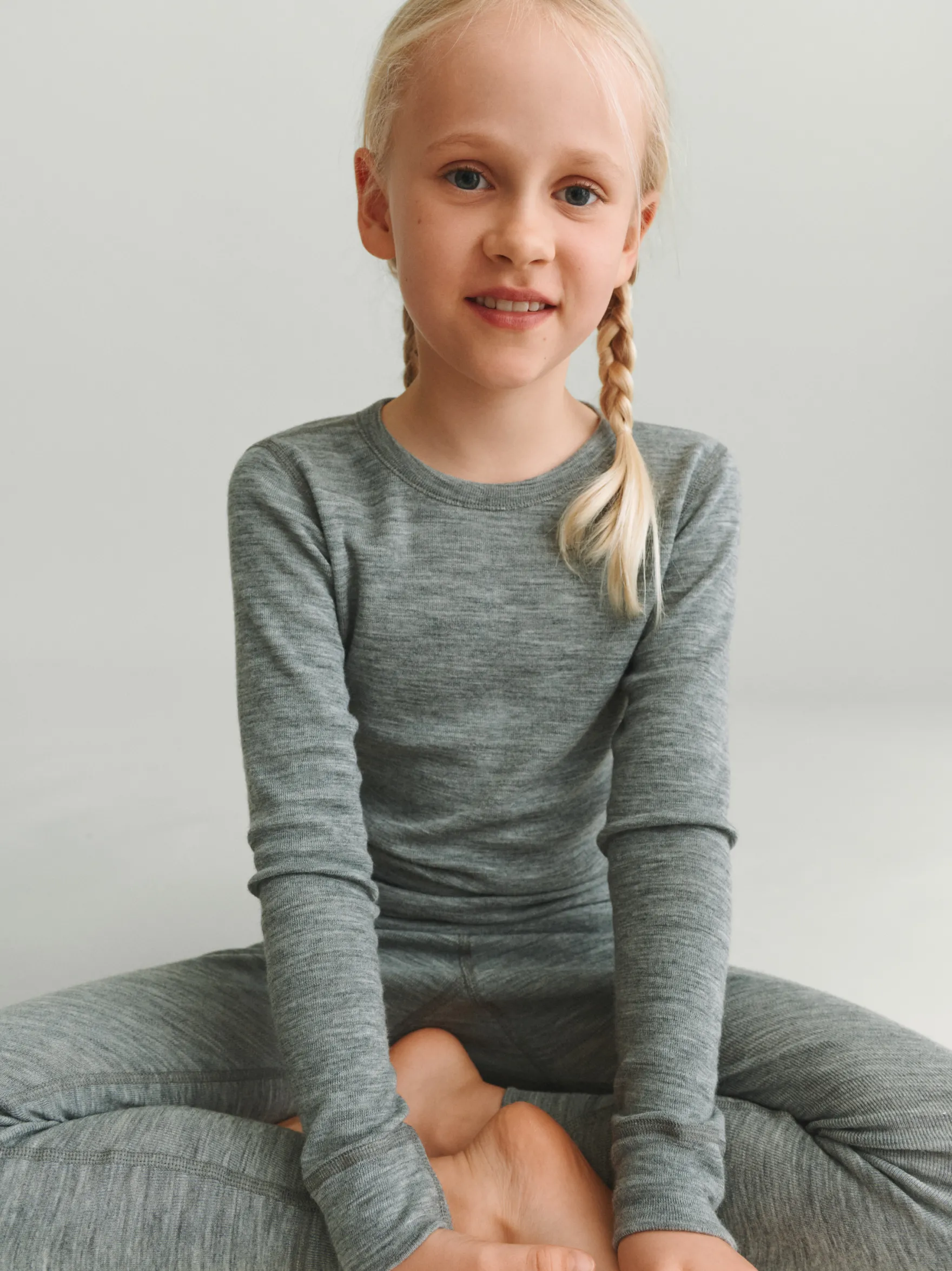 Bluse i merinould til børn