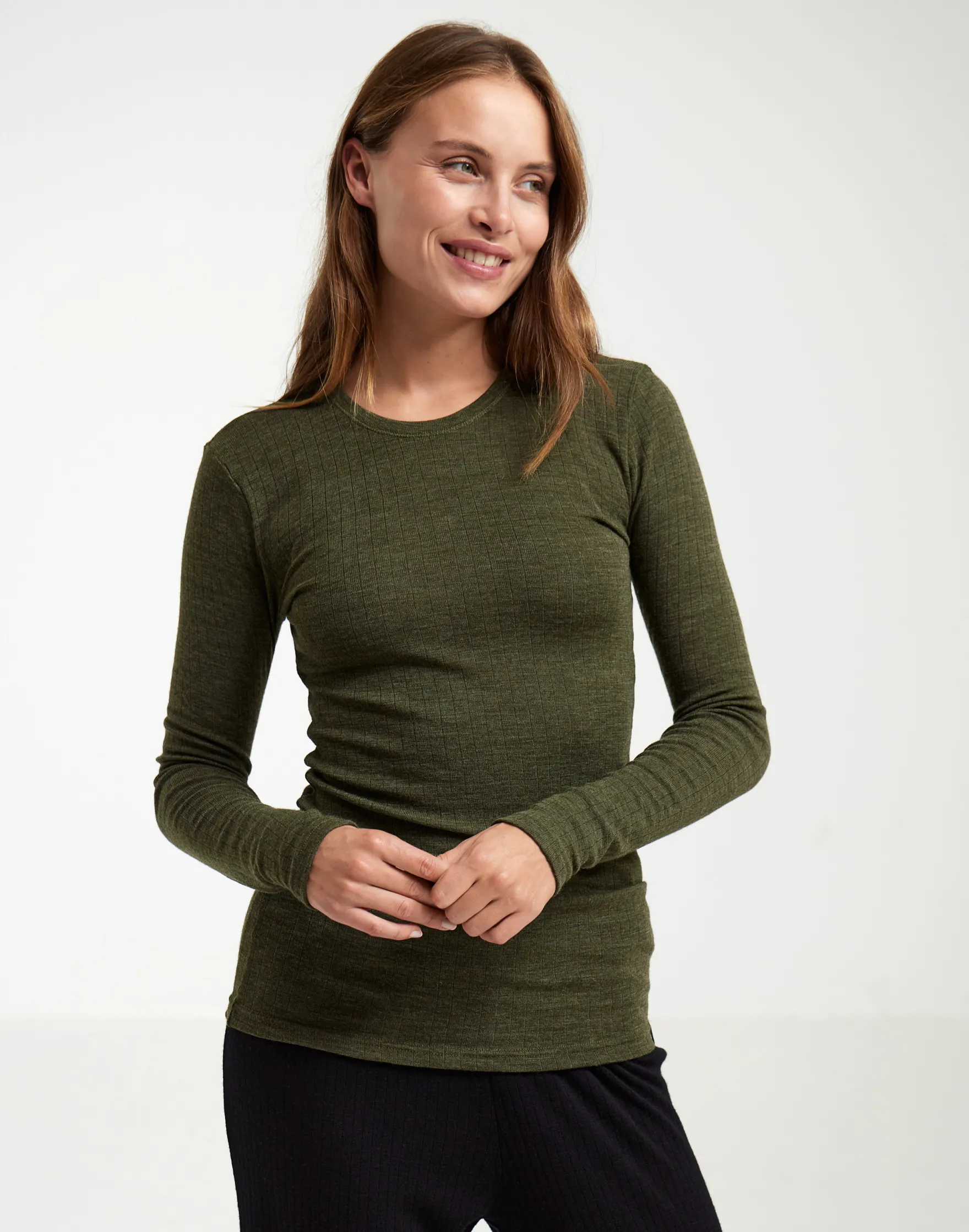Bluse i merinould til kvinder