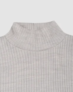 Bluse med flæser i merinould til børn