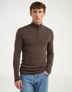 Bluse med half-zip til mænd