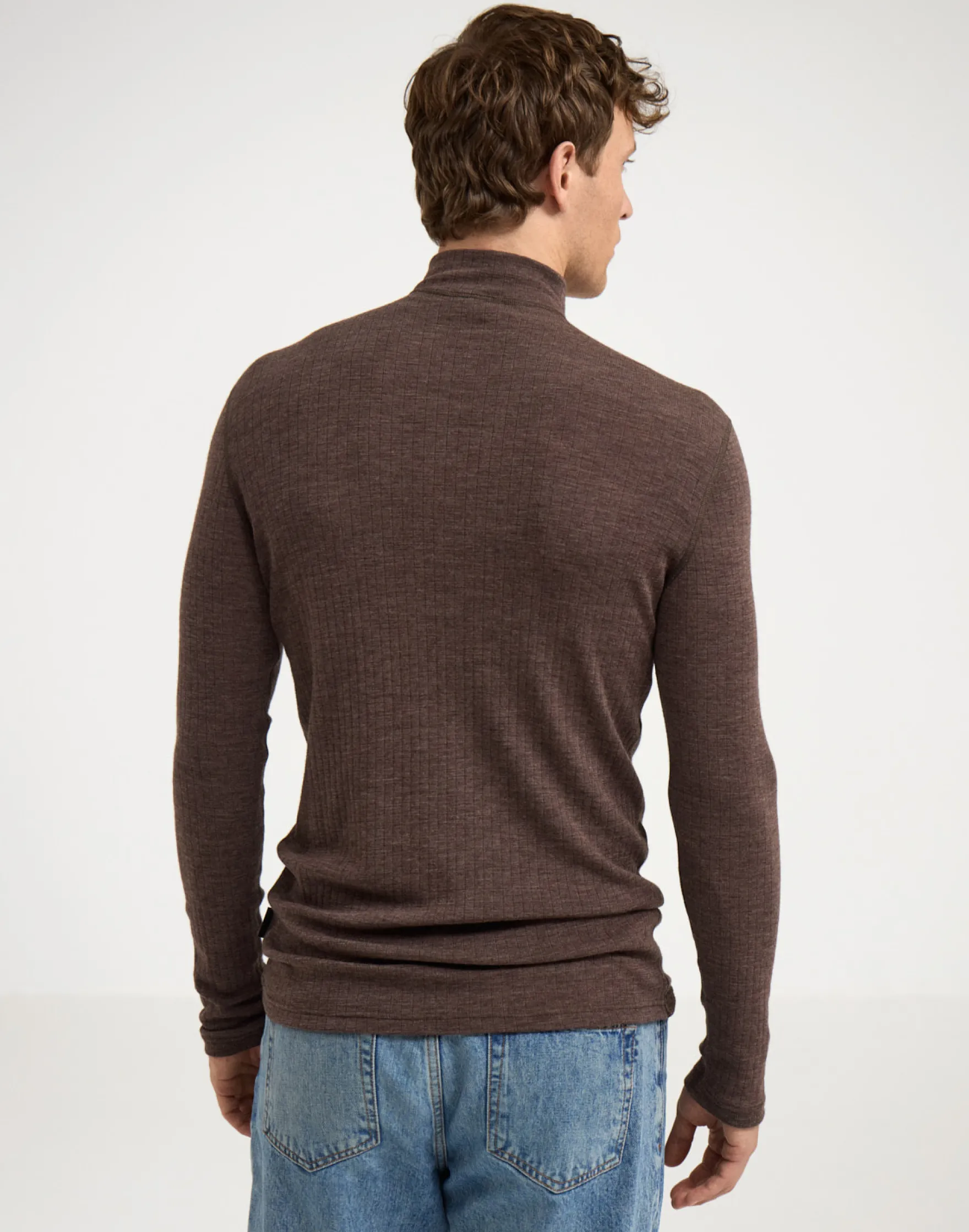 Bluse med half-zip til mænd