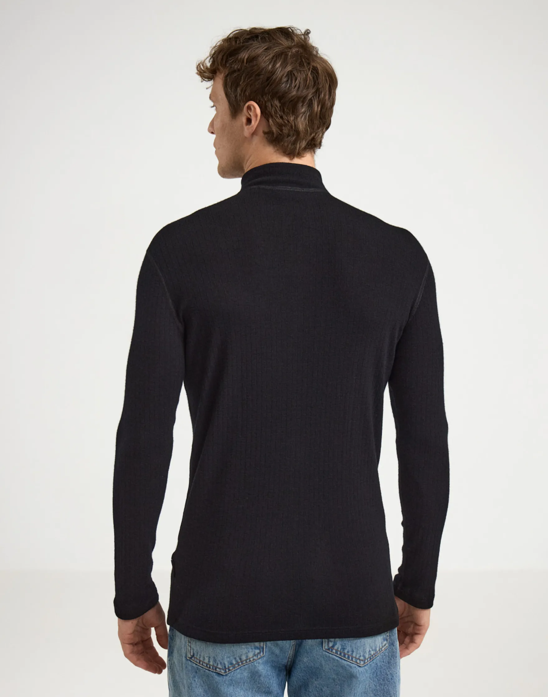 Bluse med half-zip til mænd