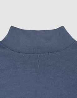 Bluse med høj hals i merinould til kvinder