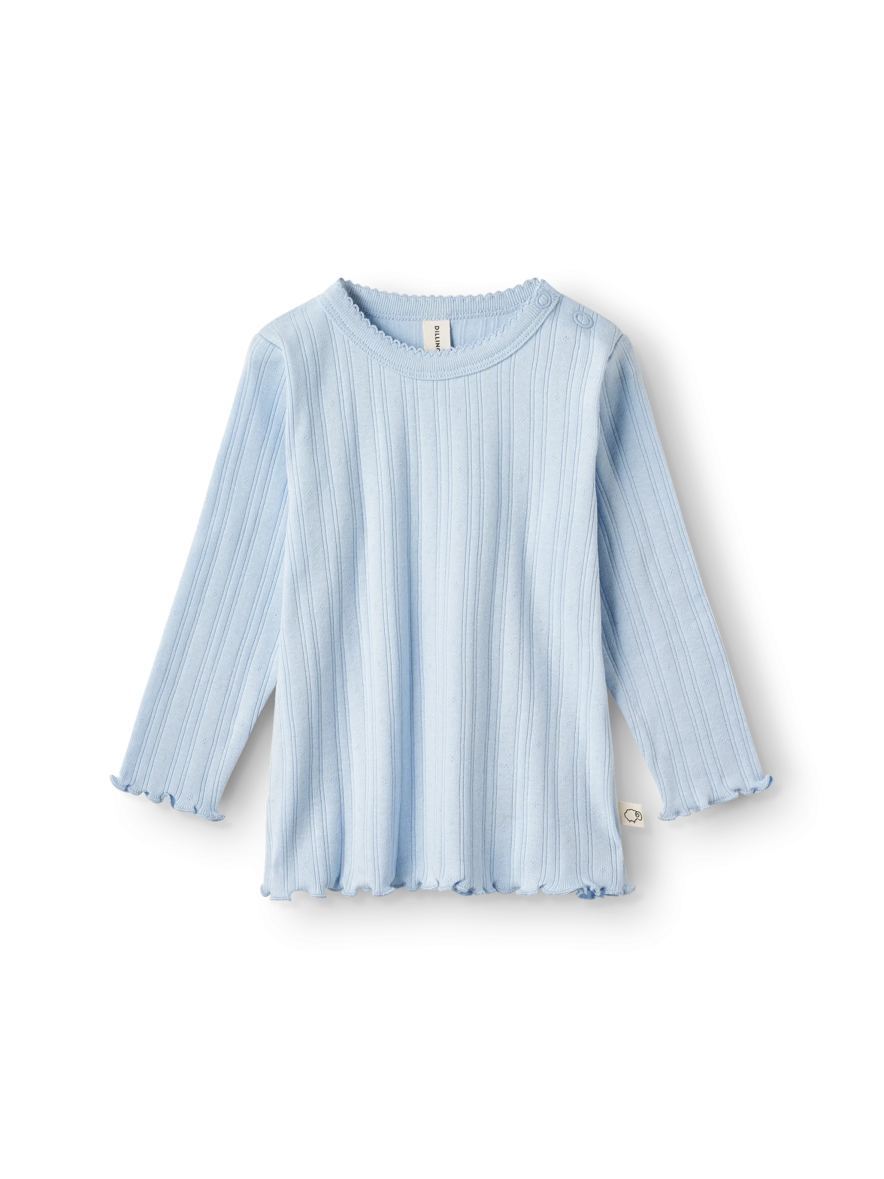 Bluse med hulmønster i bomuld til baby