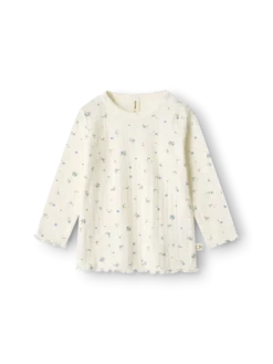 Bluse med hulmønster i bomuld til baby