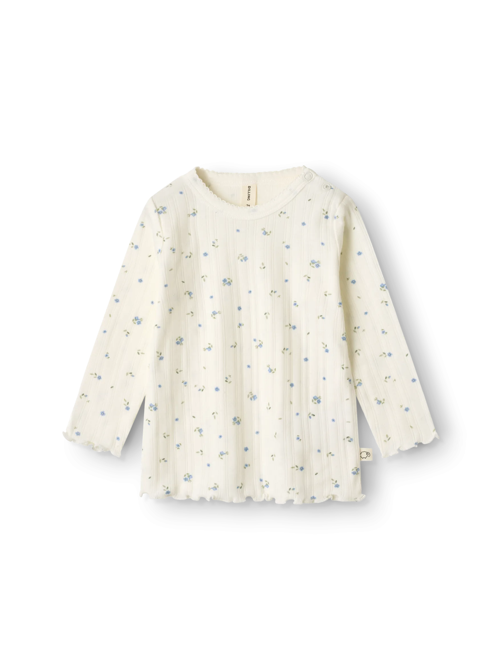 Bluse med hulmønster i bomuld til baby