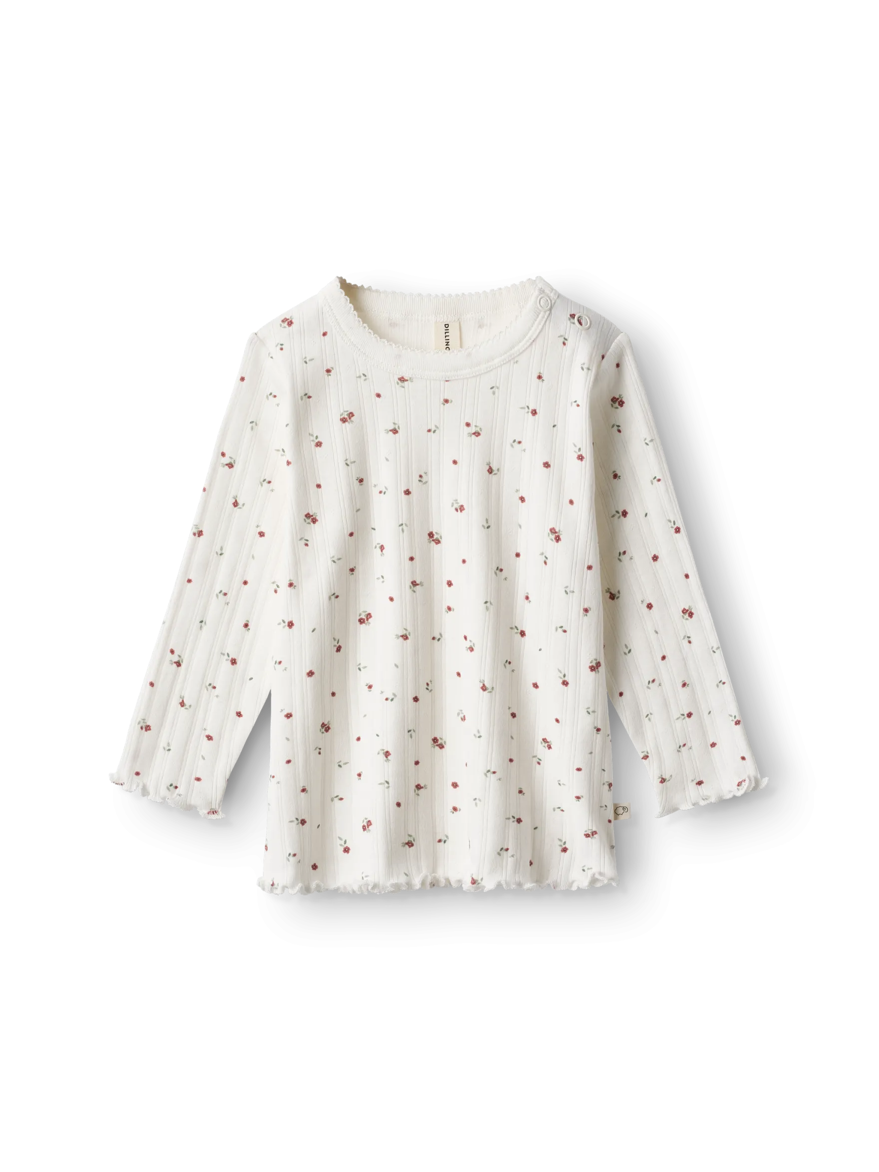 Bluse med hulmønster i bomuld til baby