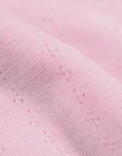 Bluse med hulmønster i merinould/silke til baby