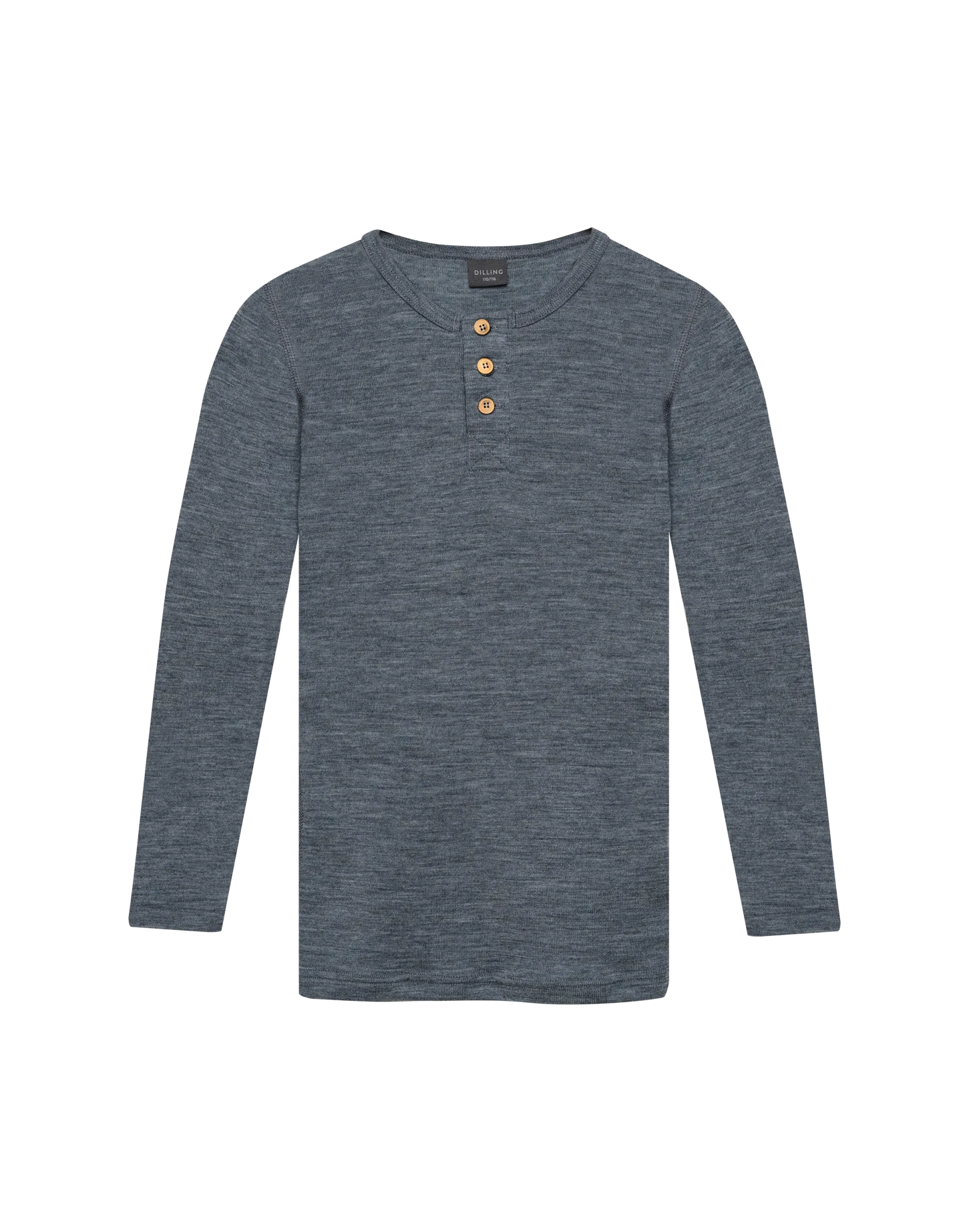 Bluse med knapper i merinould til børn