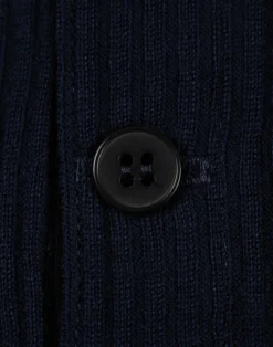 Bluse med knapper i merinould til mænd
