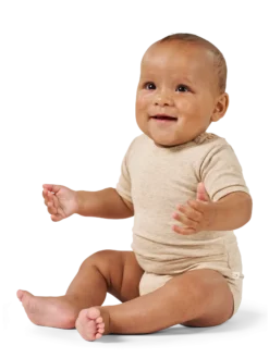 Body med korte ærmer i bomuld til baby