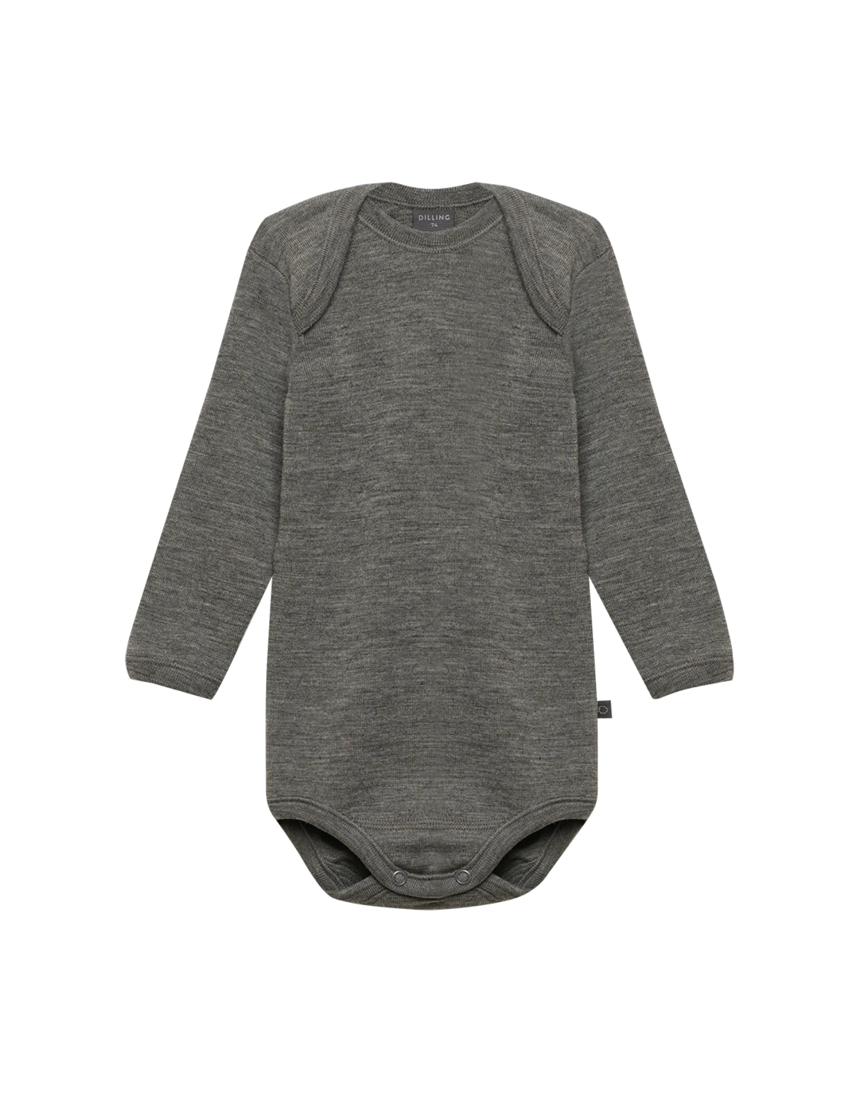 Body med lange ærmer i merinould til baby