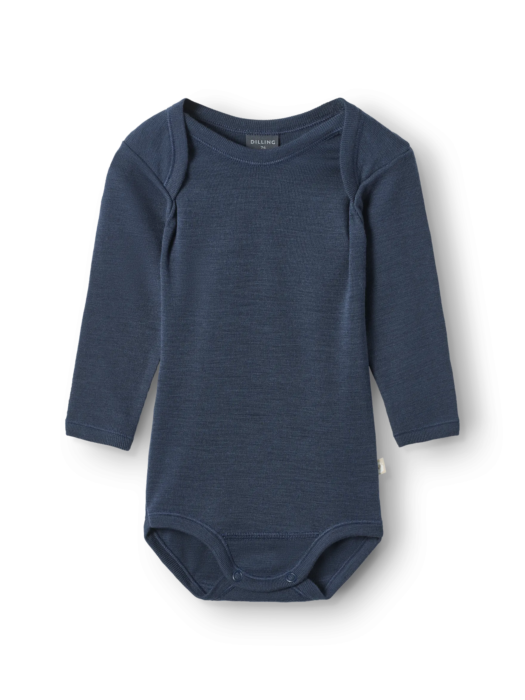 Body med lange ærmer i merinould til baby