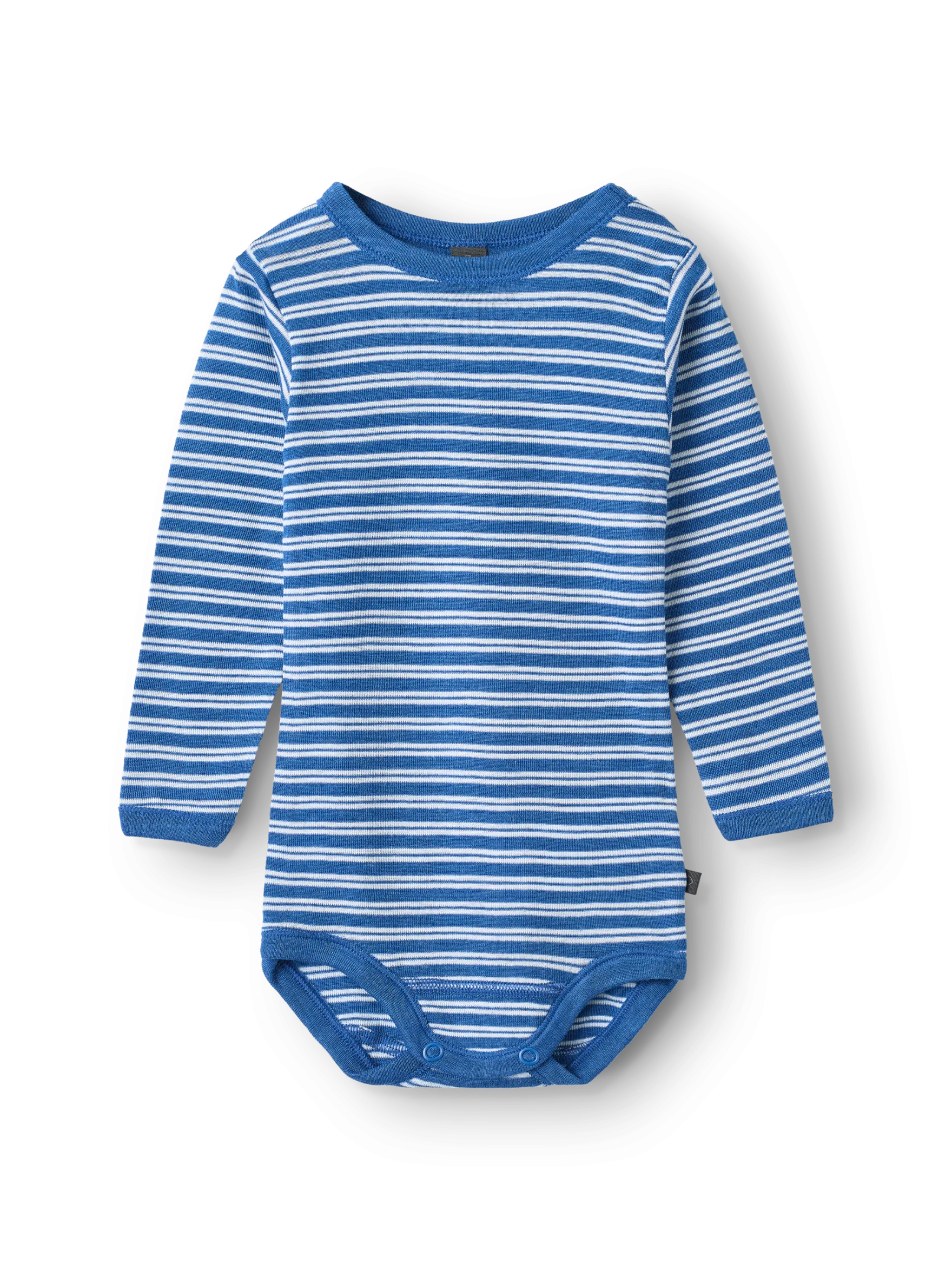 Body med lange ærmer i merinould/silke til baby