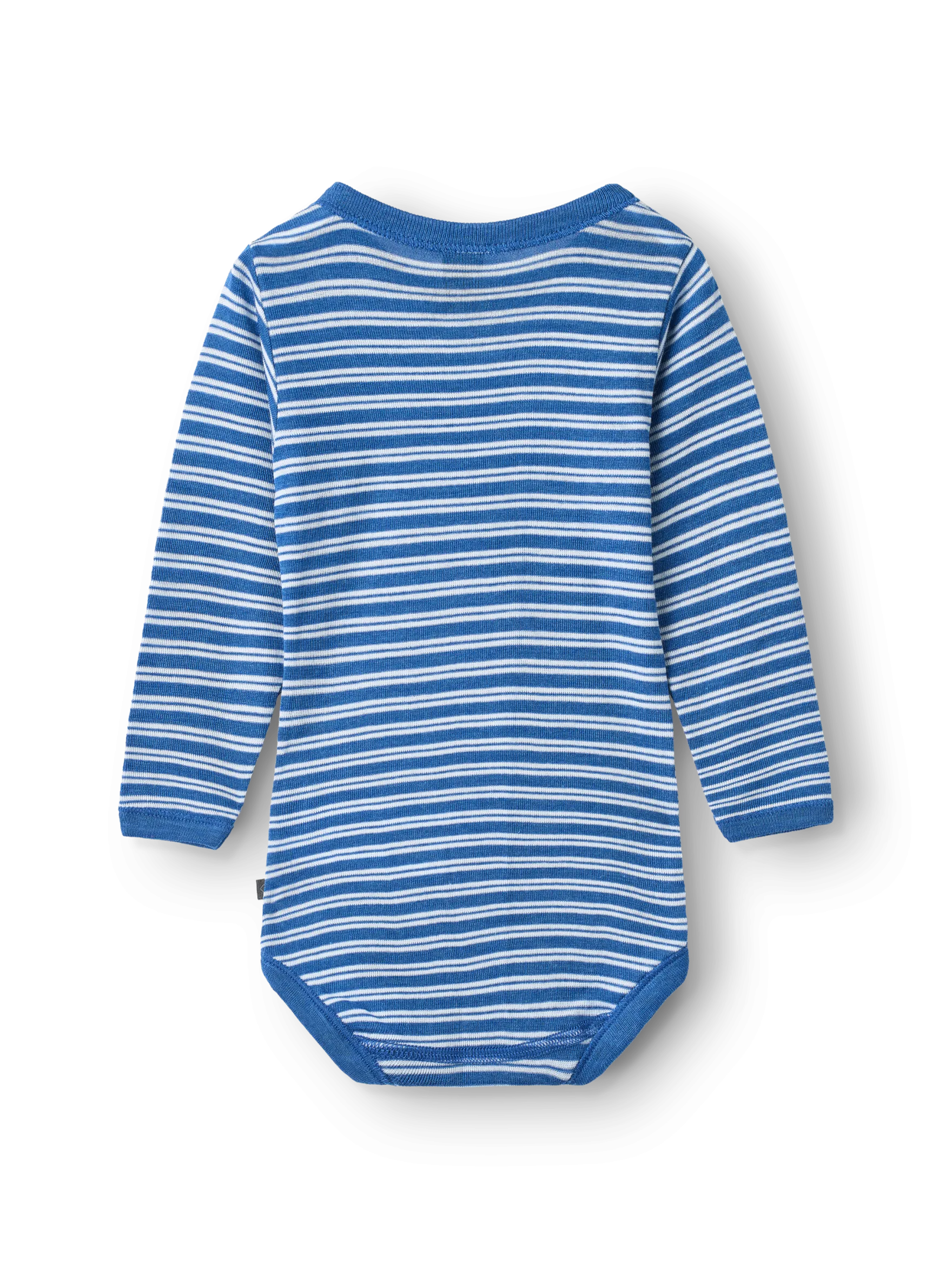 Body med lange ærmer i merinould/silke til baby