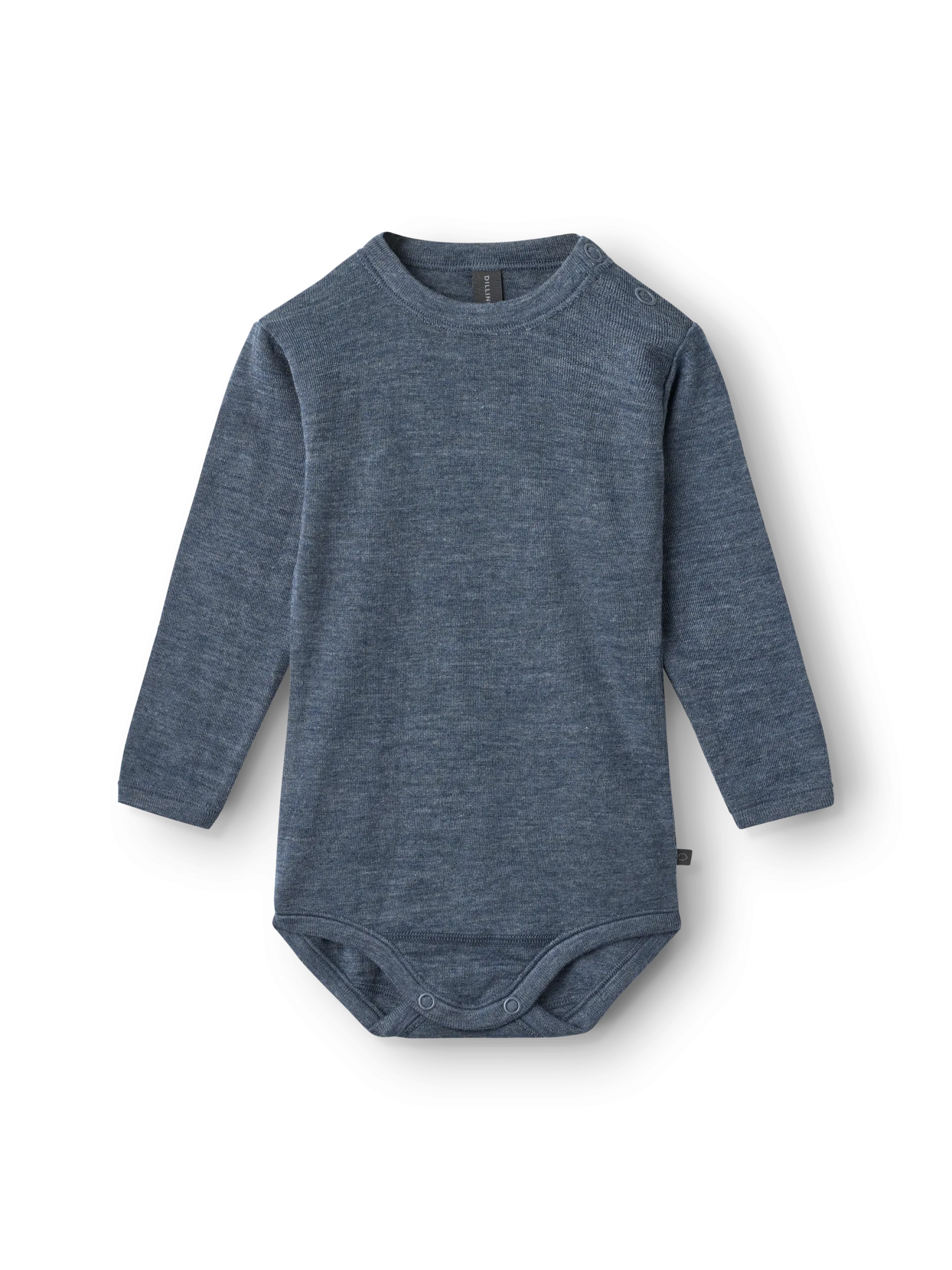 Body med lange ærmer i merinould/silke til baby