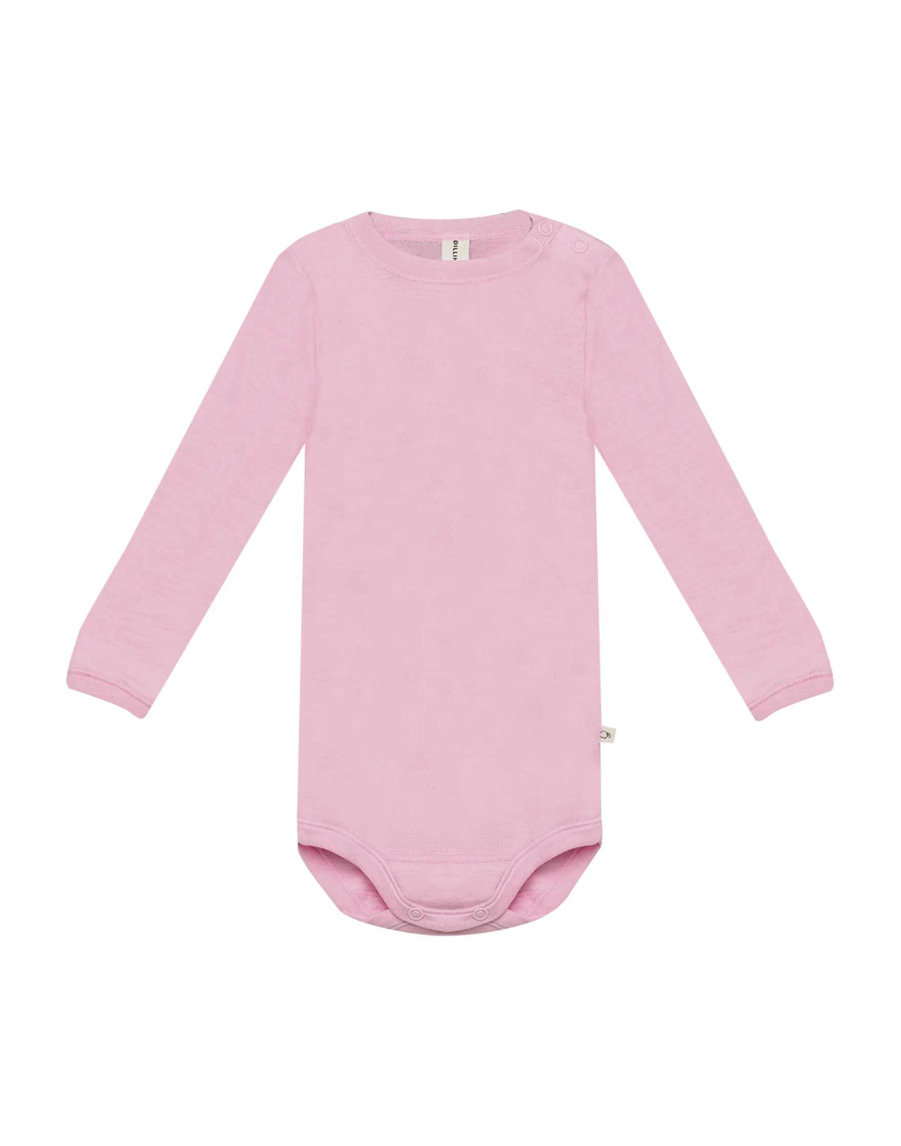 Body med lange ærmer i merinould/silke til baby