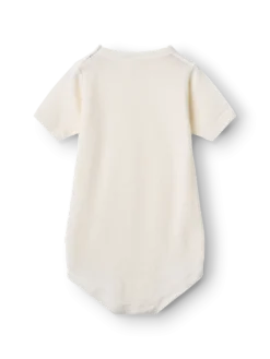 Body m/ korte ærmer i merinould/silke til baby (2-pak)