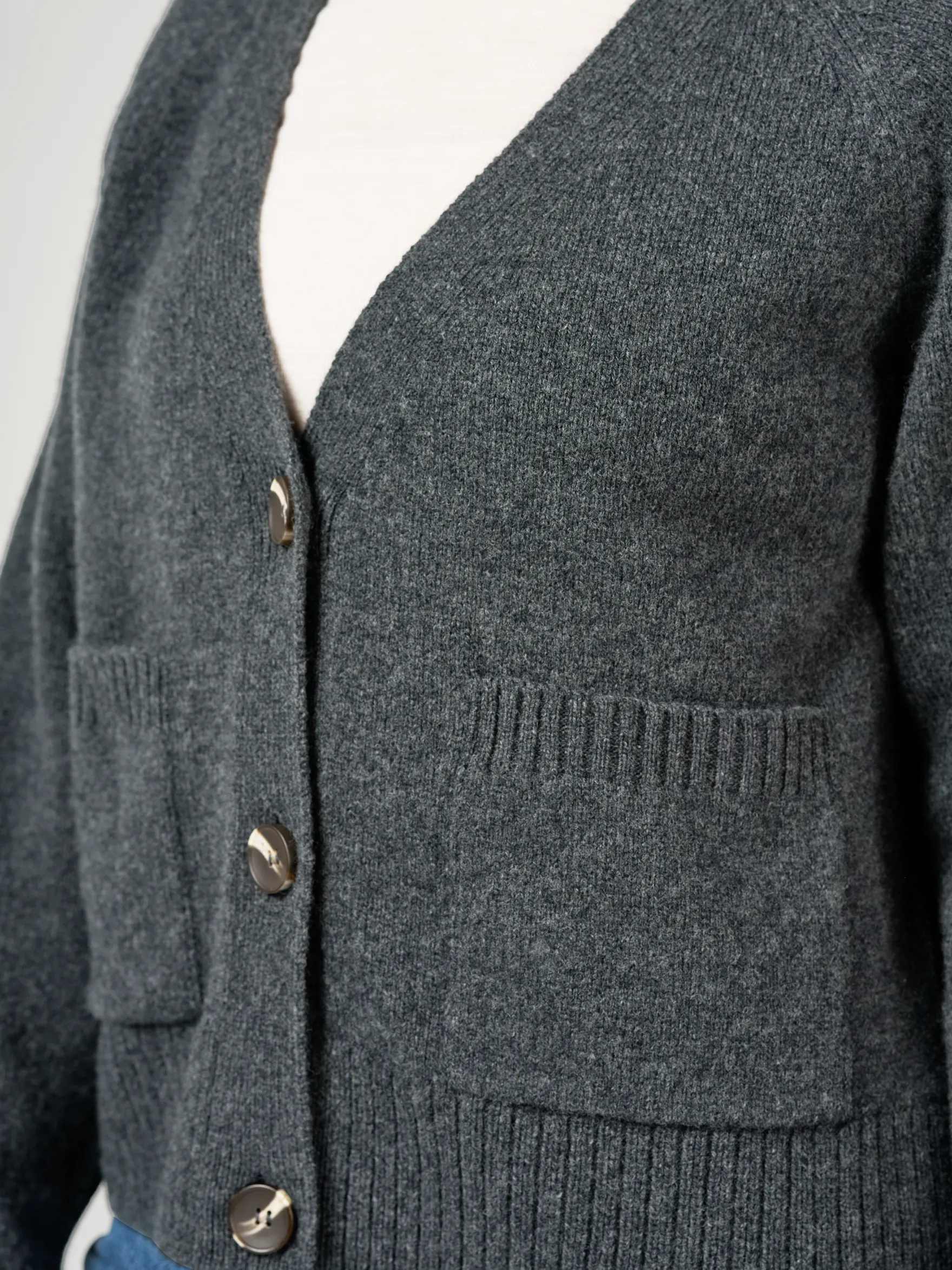 Boxy cardigan i lammeuld til kvinder