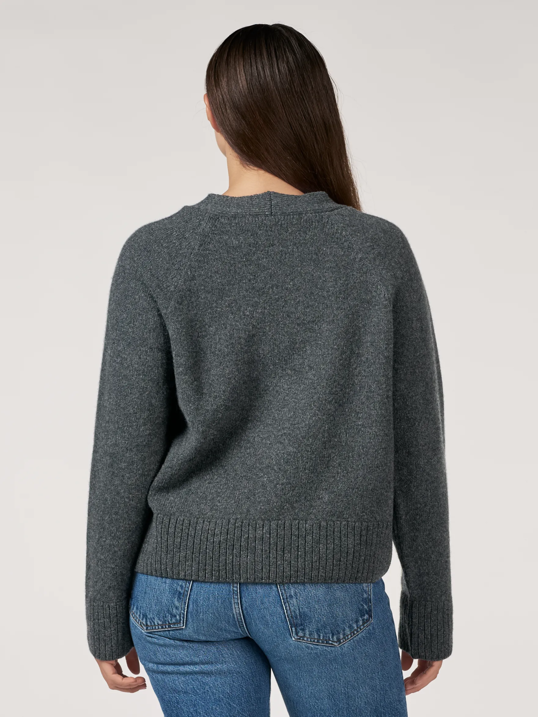 Boxy cardigan i lammeuld til kvinder