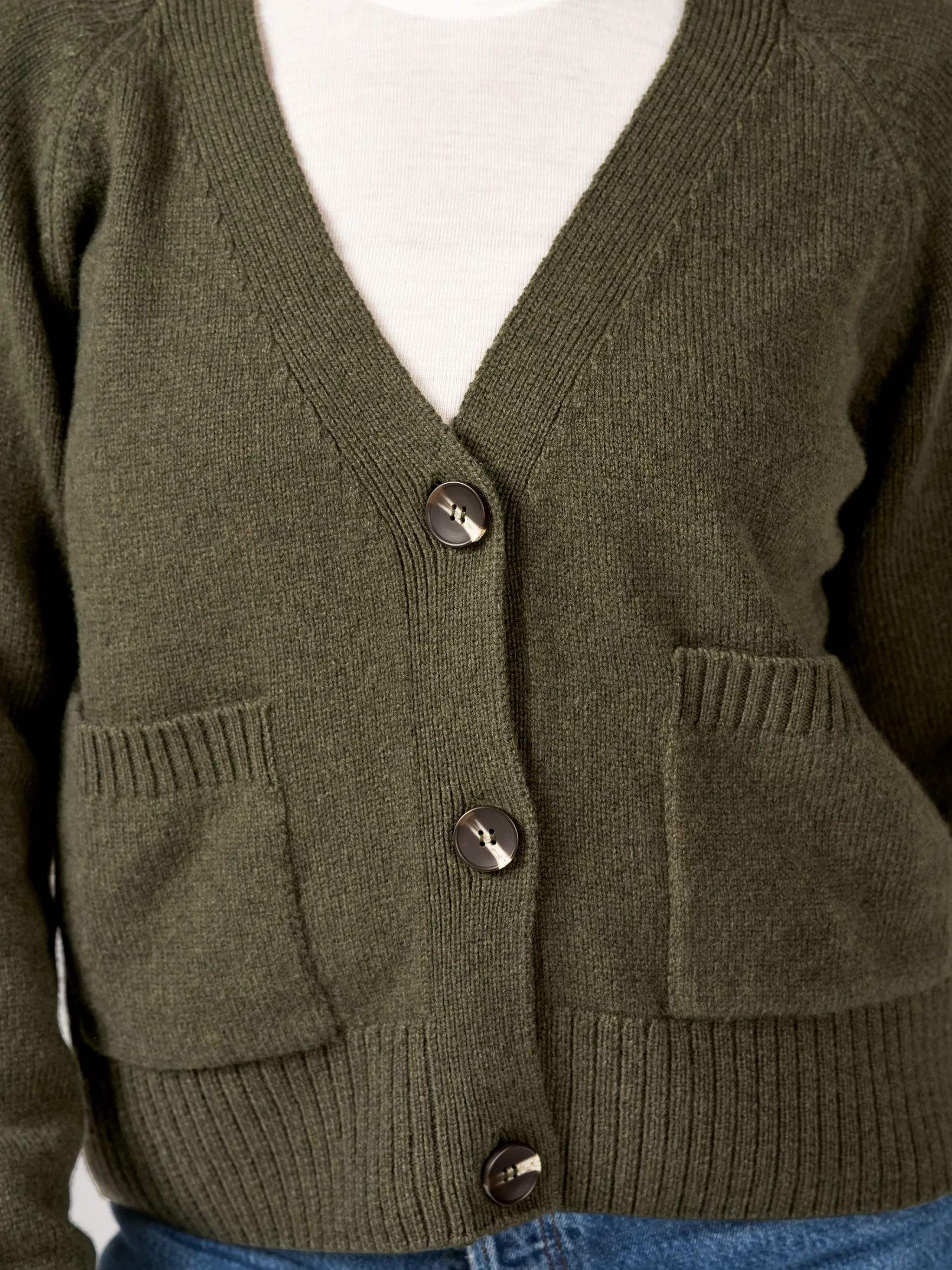 Boxy cardigan i lammeuld til kvinder