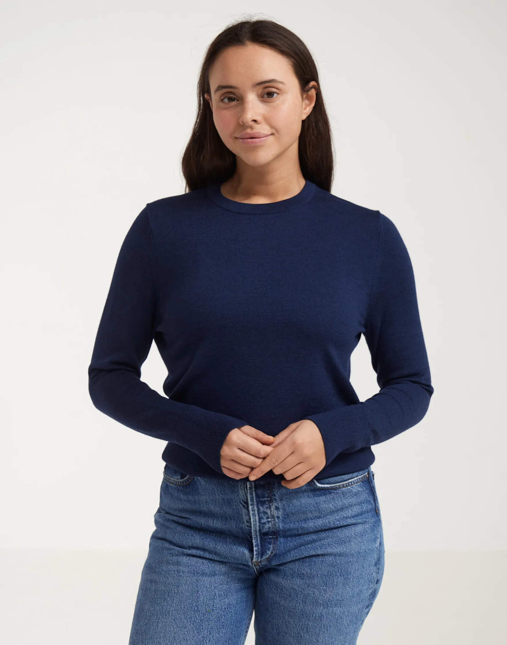 Crew neck i merinould til kvinder