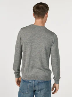 Crew neck i merinould til mænd