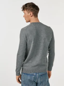 Crew neck i merinould til mænd