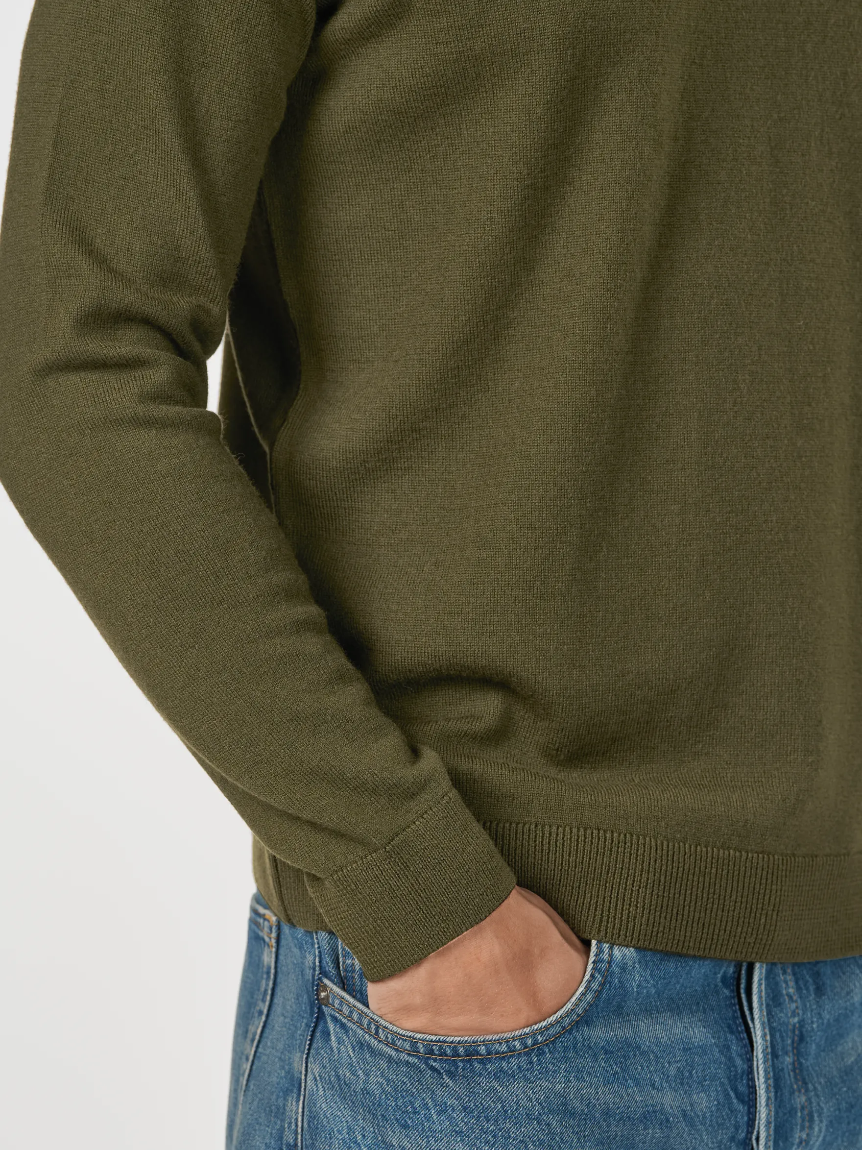 Crew neck i merinould til mænd