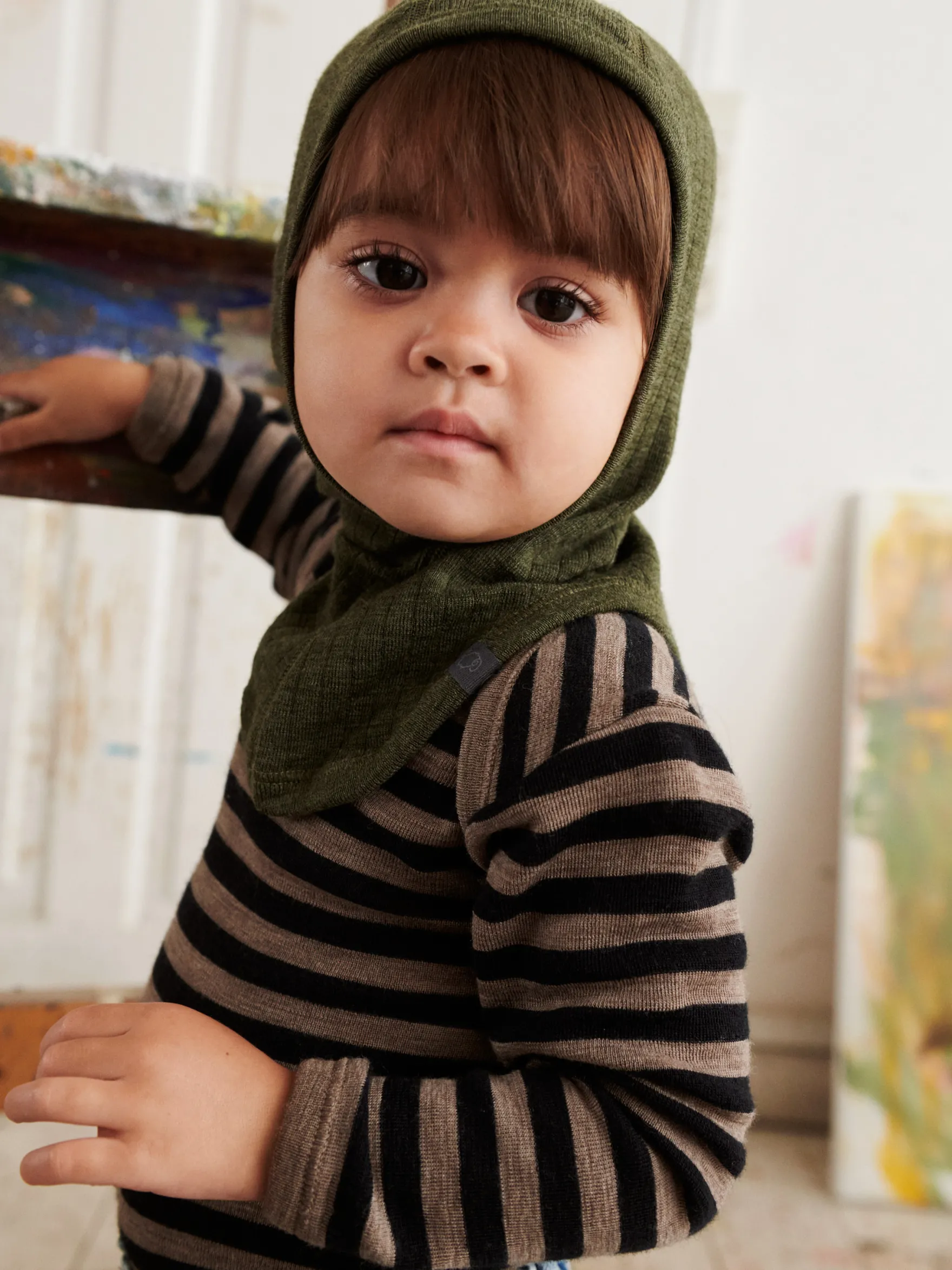 Elefanthue i merinould til baby
