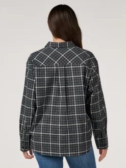 Flannelskjorte i bomuld/uld til kvinder