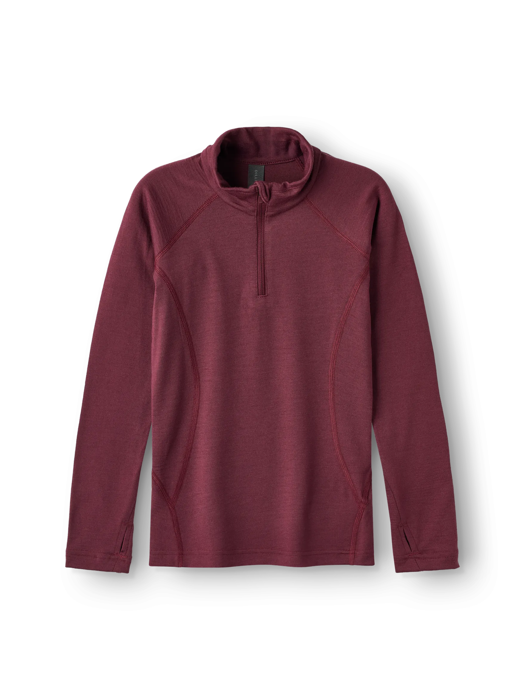 Half-zip bluse i merinould til børn