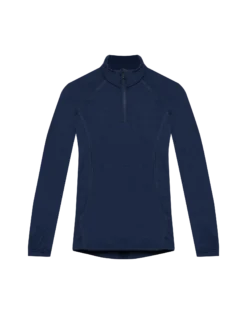 Half-zip bluse i merinould til børn