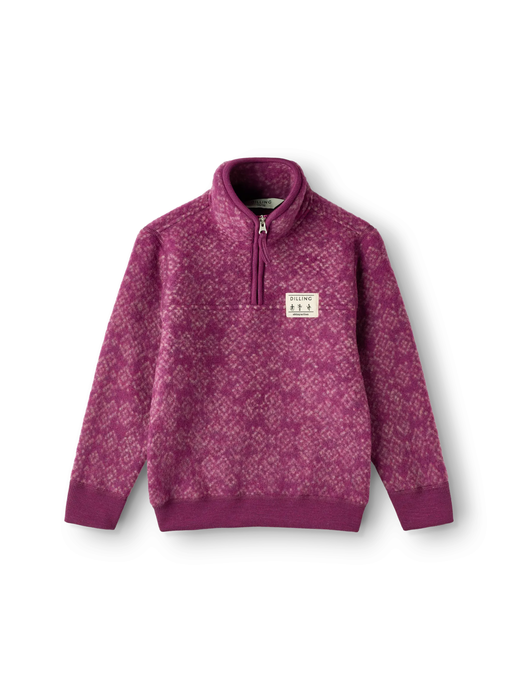 Half-zip jakke i merinouldfleece til børn