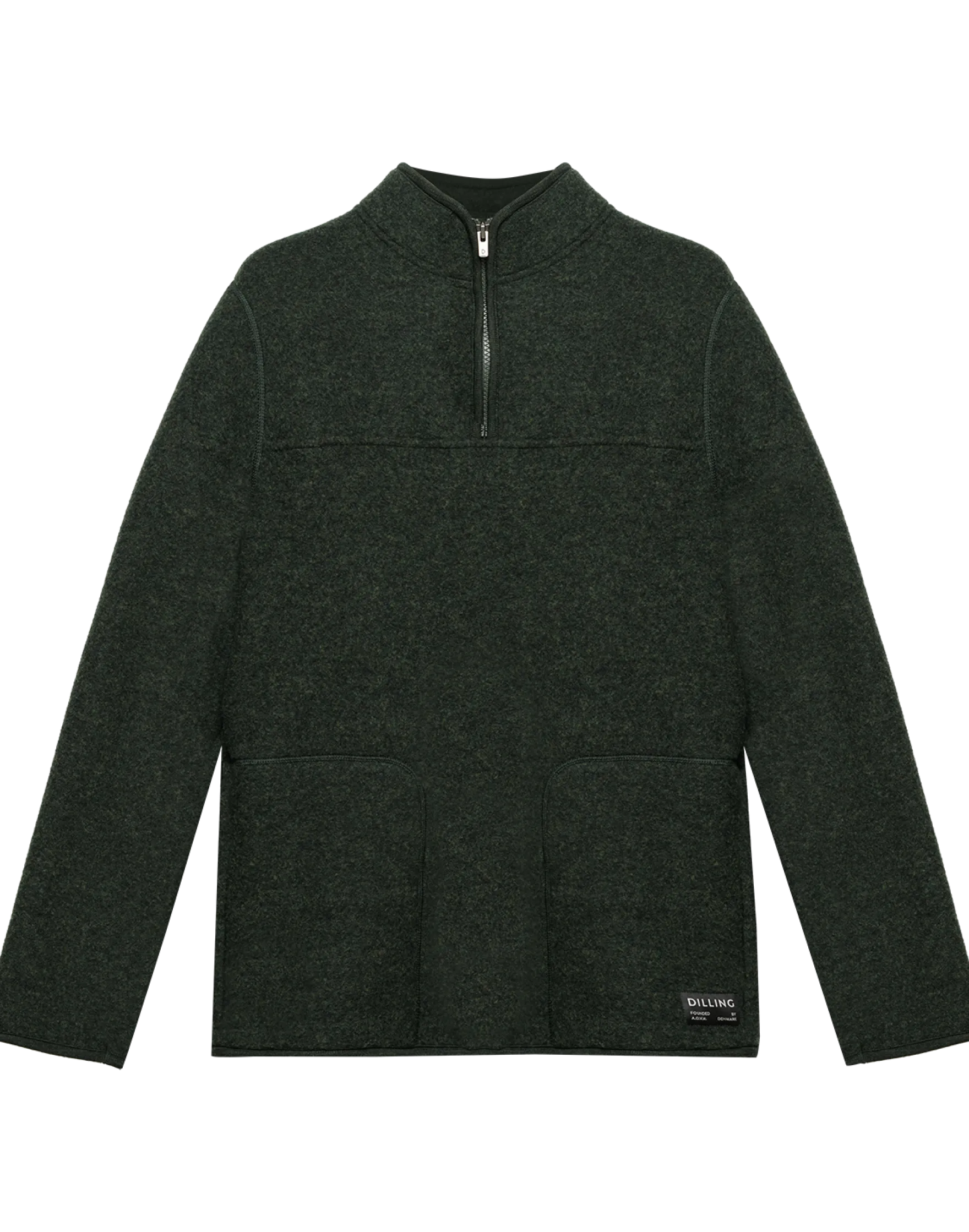 Half-zip jakke i merinouldfleece til mænd