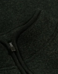Half-zip jakke i merinouldfleece til mænd
