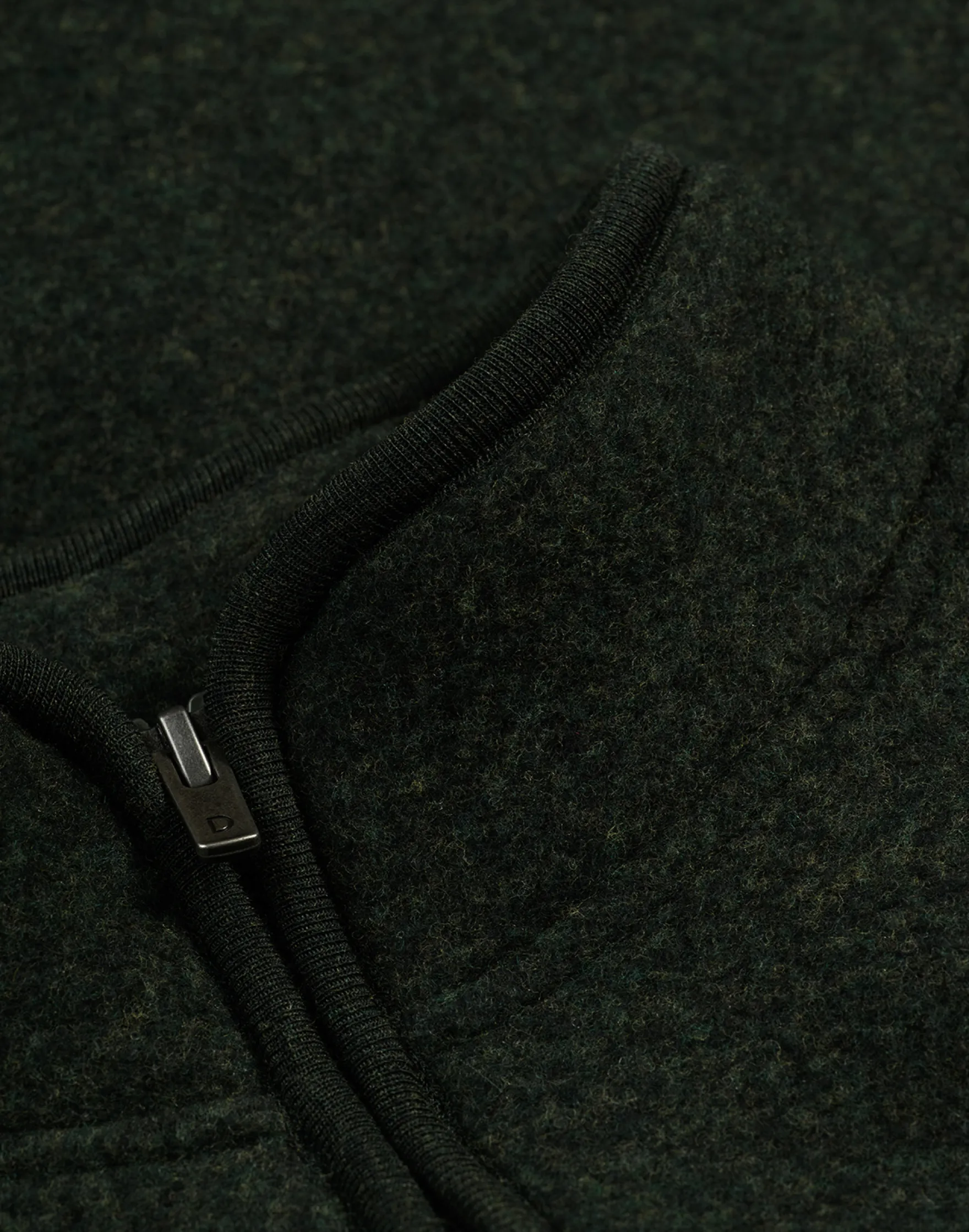 Half-zip jakke i merinouldfleece til mænd