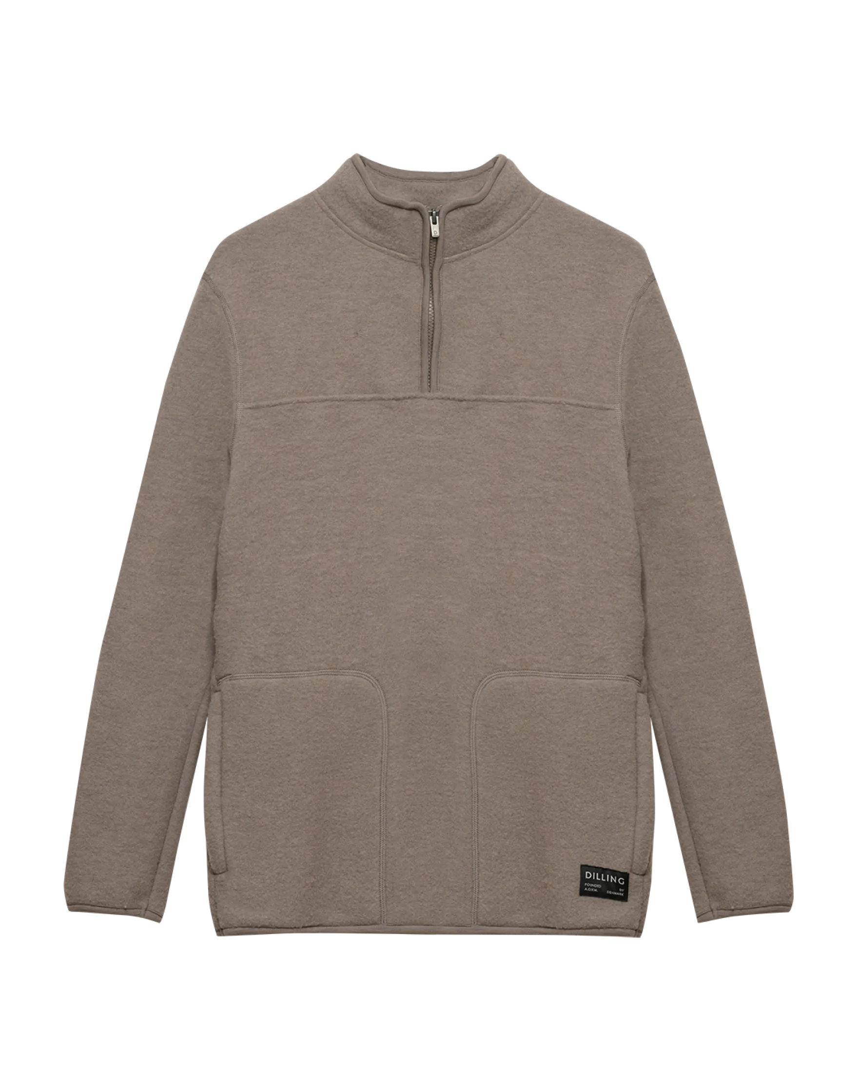 Half-zip jakke i merinouldfleece til mænd