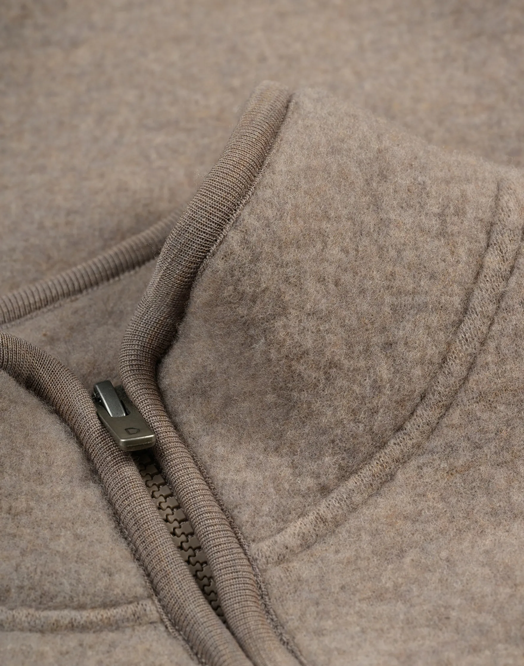 Half-zip jakke i merinouldfleece til mænd