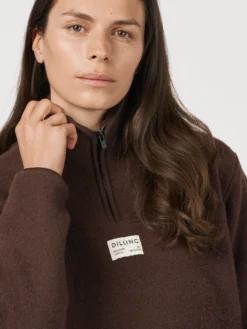 Half-zip-jakke i merinouldfleece til kvinder